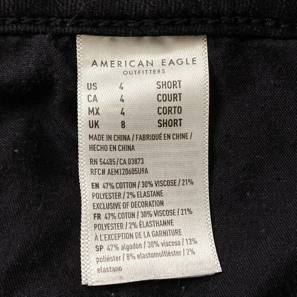 American Eagle size 4S High Rise Jegging Next Level Stretch Distress Jeans Black - Picture 9 of 12